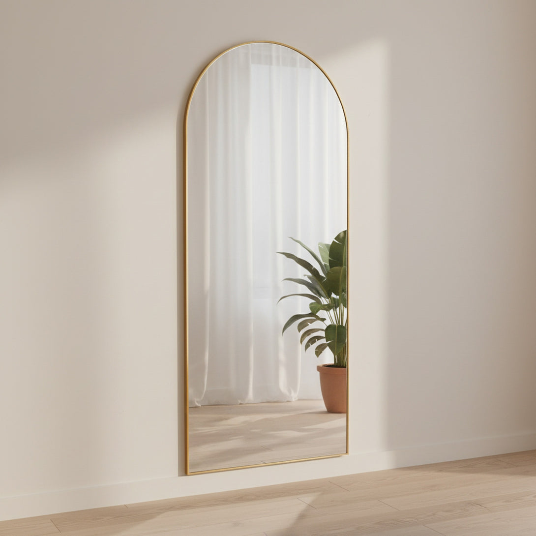 Archie Metal Arched Full Length Mirror - Gold