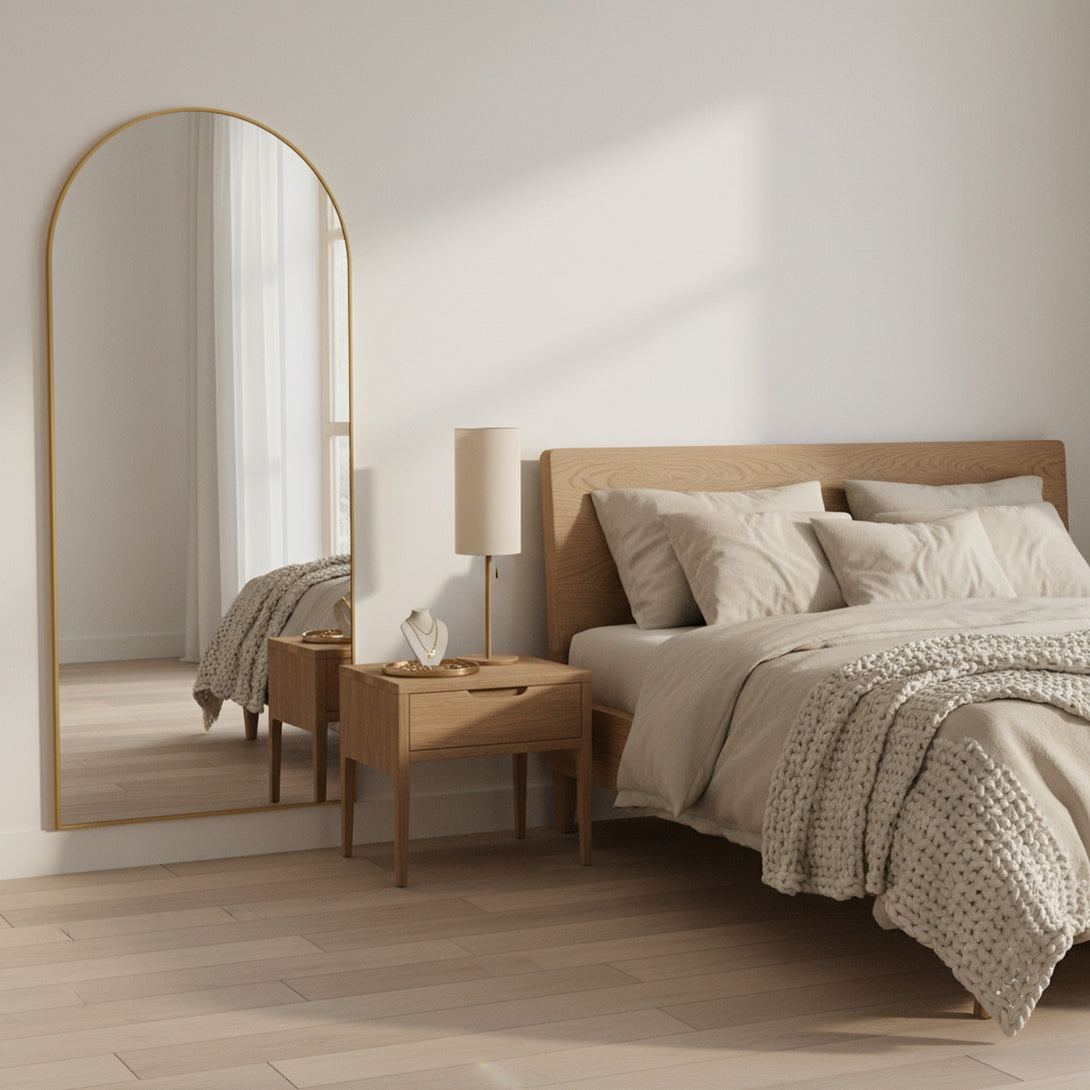 Archie Metal Arched Full Length Mirror - Gold