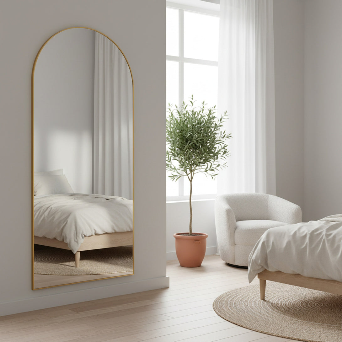 Archie Metal Arched Full Length Mirror - Gold