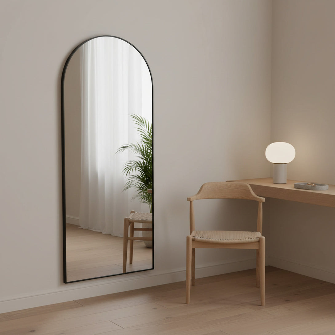 Alto Metal Arched Full Length Mirror - Black