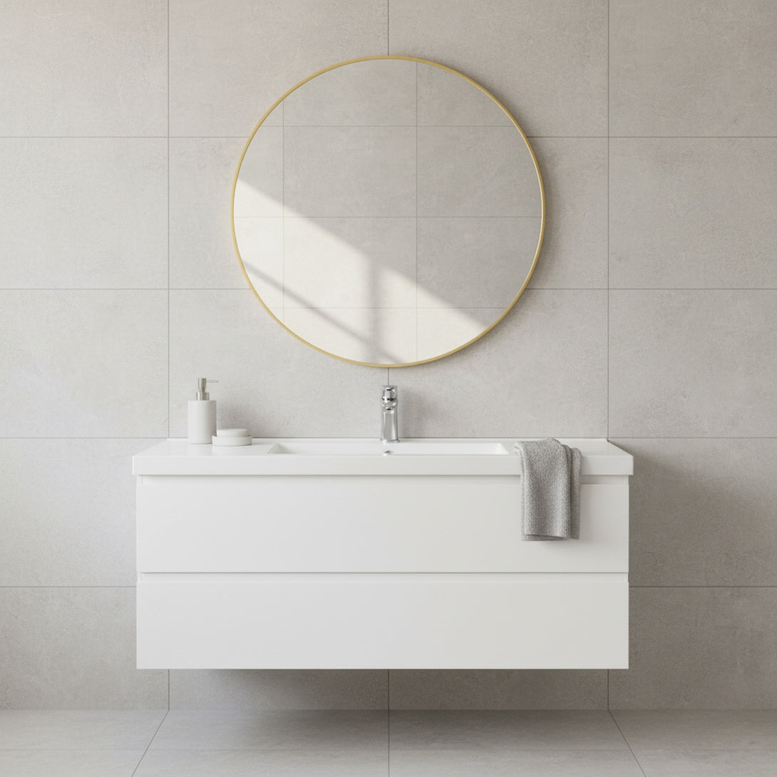 Aura Round Metal Framed Wall Mirror 80cm - Gold