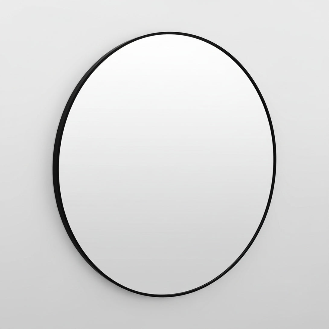 Nova Round Metal Framed Wall Mirror 80cm - Black
