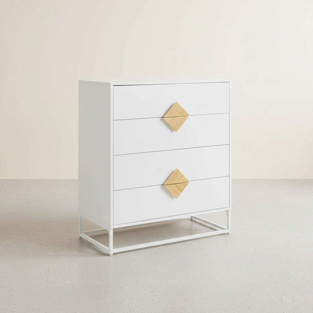 Alaska Wooden Tallboy 4 Drawers - White