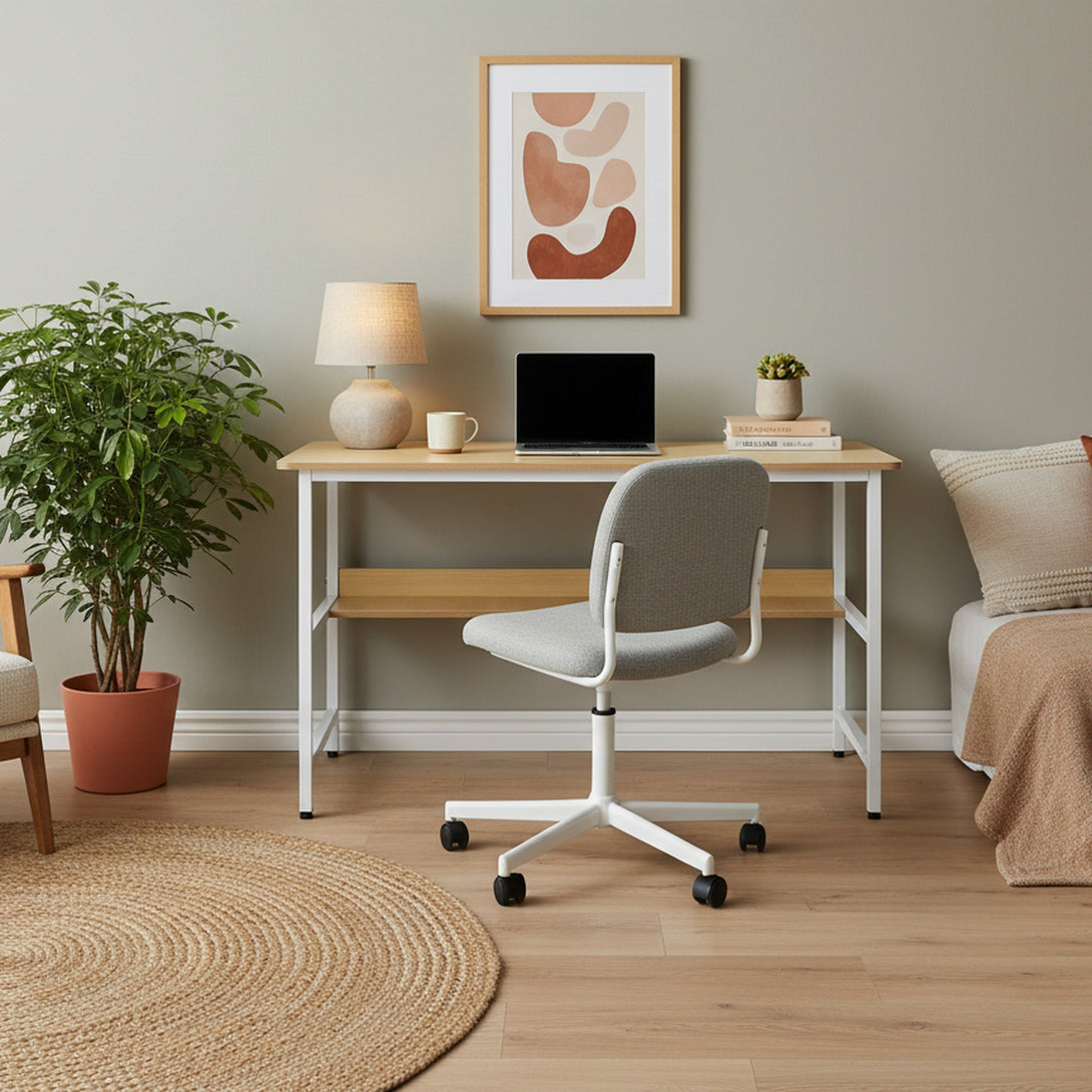 Carter 120cm Computer Desk - Maple + White