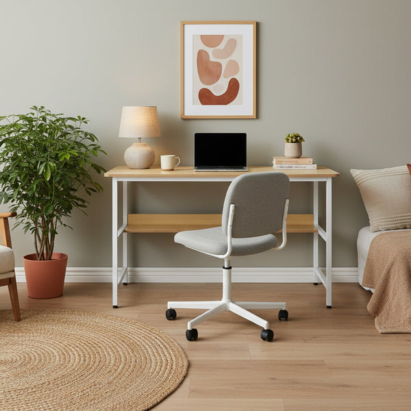 Carter 120cm Computer Desk - Maple + White