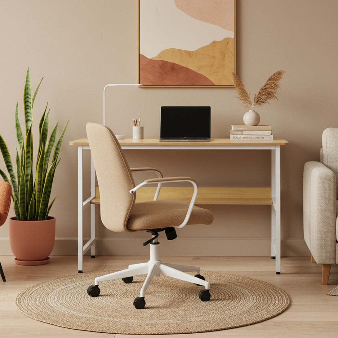 Carter 120cm Computer Desk - Maple + White