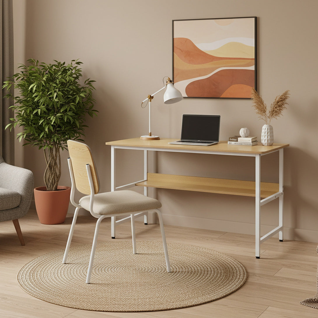 Carter 120cm Computer Desk - Maple + White