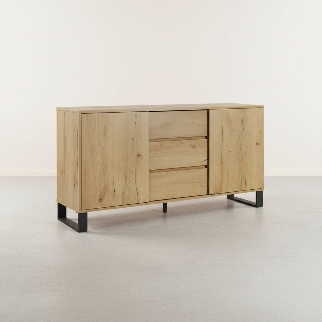 Frohna Sideboard Buffet Table with 3 Drawers - Oak