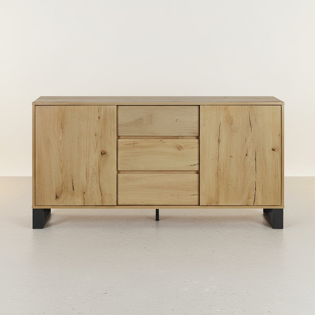 Frohna Sideboard Buffet Table with 3 Drawers - Oak
