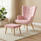 Olivia Armchair with Ottoman - Pink
