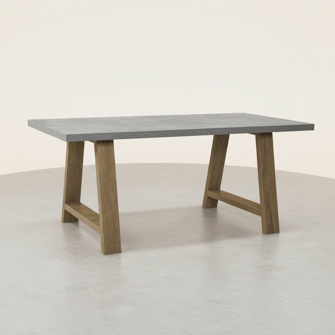 Tommie 1.8M Rectangular Dining Table - Cement + Oak