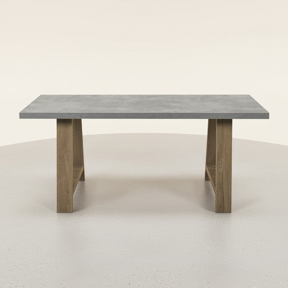Tommie 1.8M Rectangular Dining Table - Cement + Oak