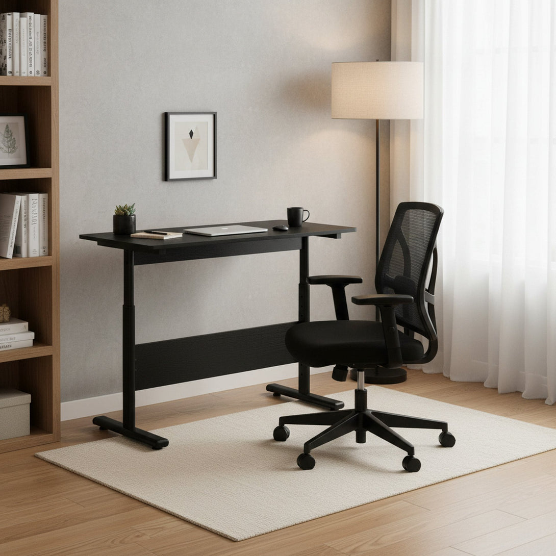 Hector 100cm Height-Adjustable Computer Desk - Black