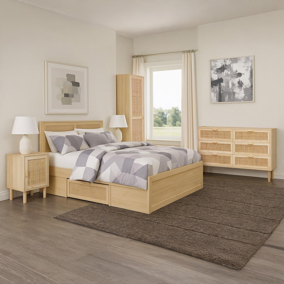 Gila 2 Doors Rattan Cabinet - Natural