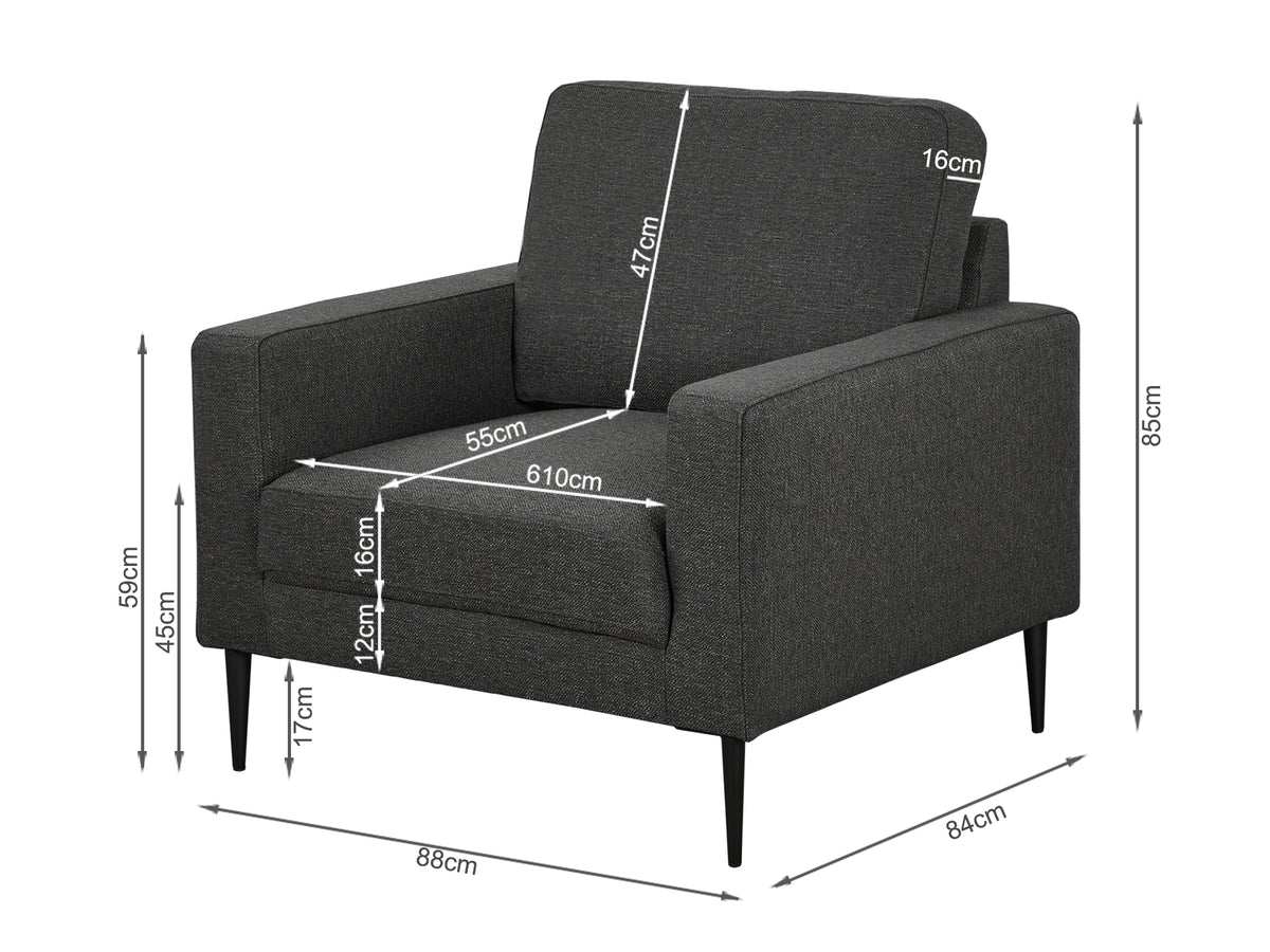 Toronto Occasional Chair - Dark Grey