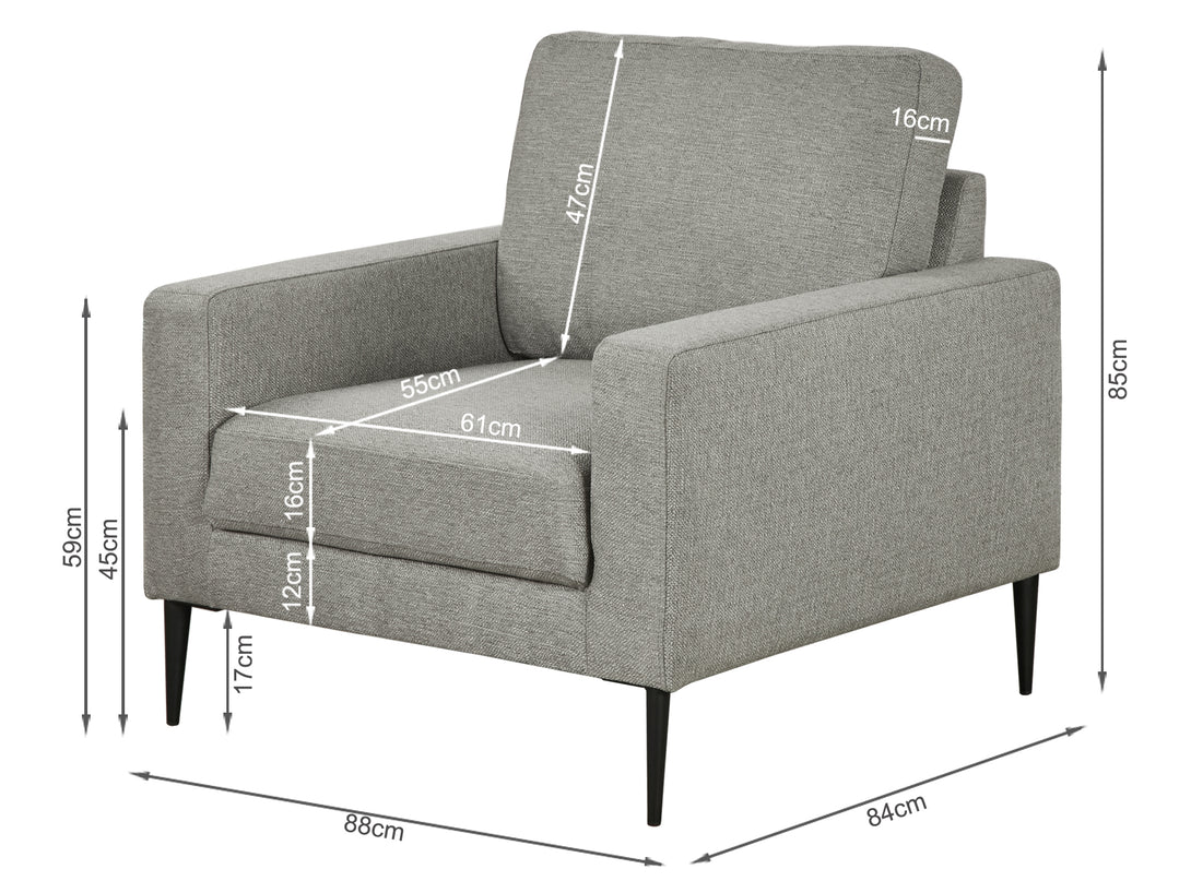 Toronto Occasional Chair - Light Grey