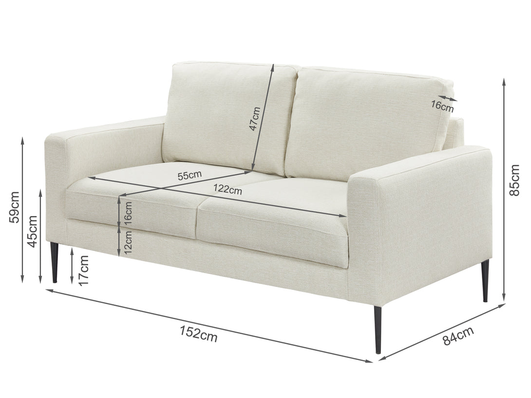 Toronto 2 Seater Sofa - Beige