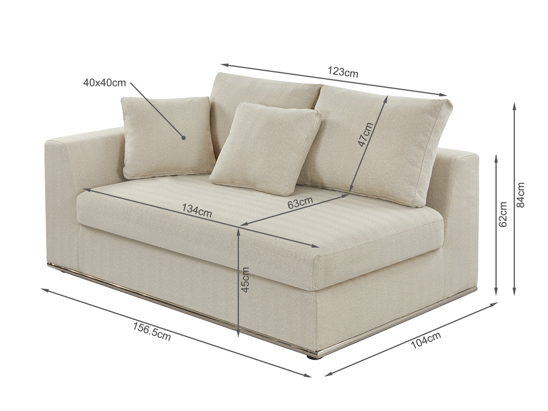 Castine Modular Sectional Sofa - Left Facing Arm - Beige
