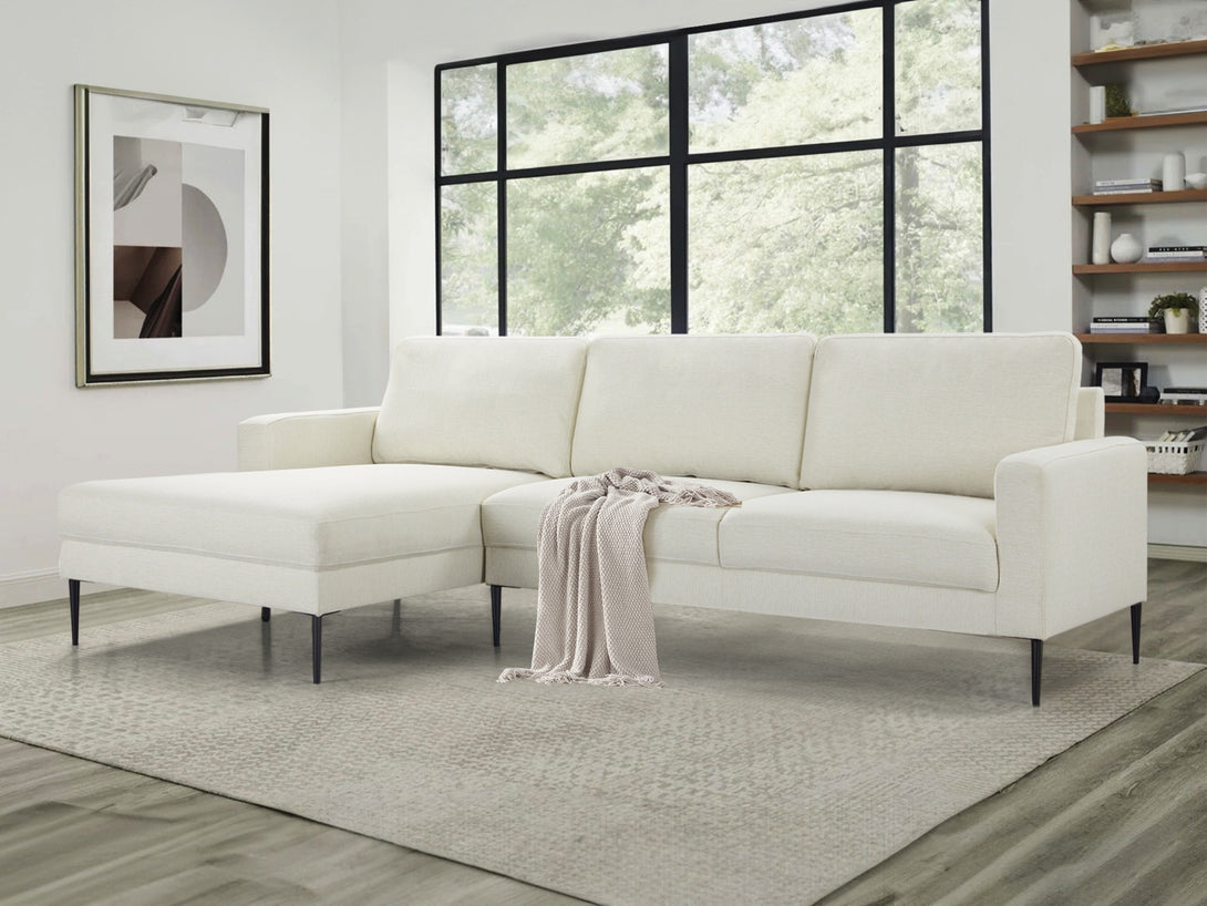 Toronto 3 Seater Sofa with Left Facing Chaise - Beige
