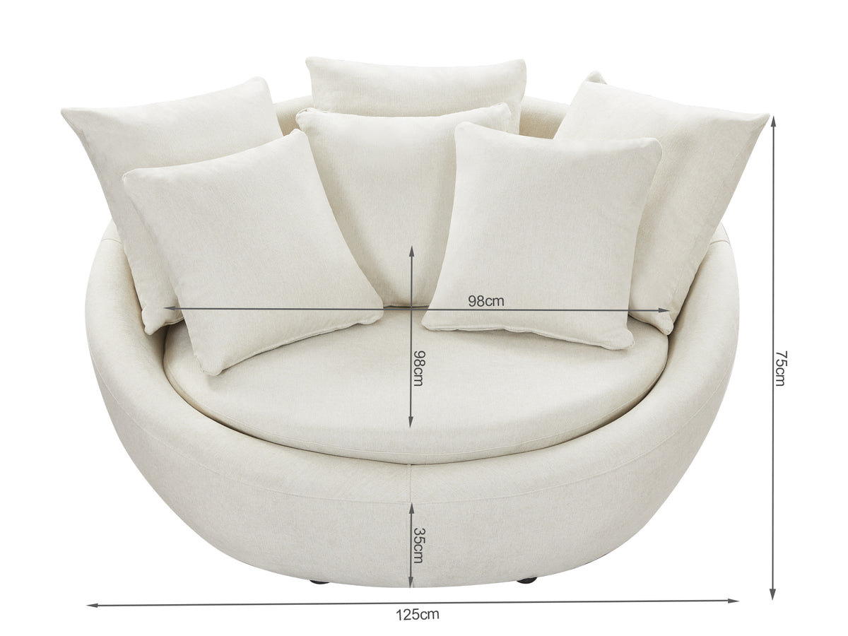 Loveland Round Sofa - Beige