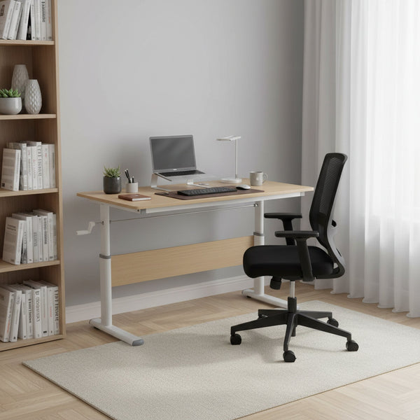 Lucas 120cm Manual Standing Desk - Maple + White