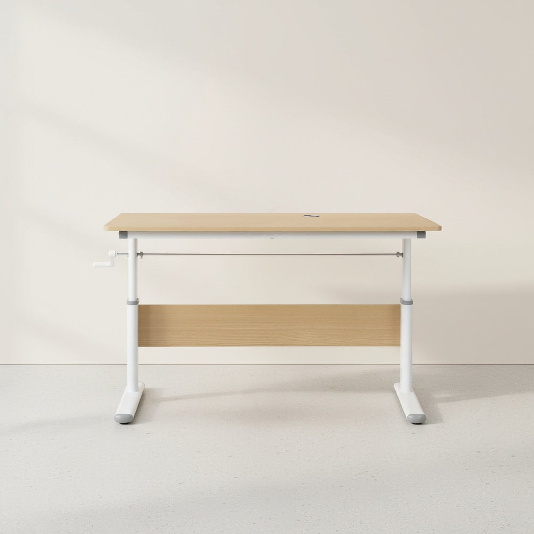 Lucas 120cm Manual Standing Desk - Maple + White