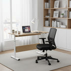Hector 100cm Height-Adjustable Computer Desk - Maple + White