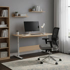 Hector 140cm Height-Adjustable Computer Desk - Maple + White