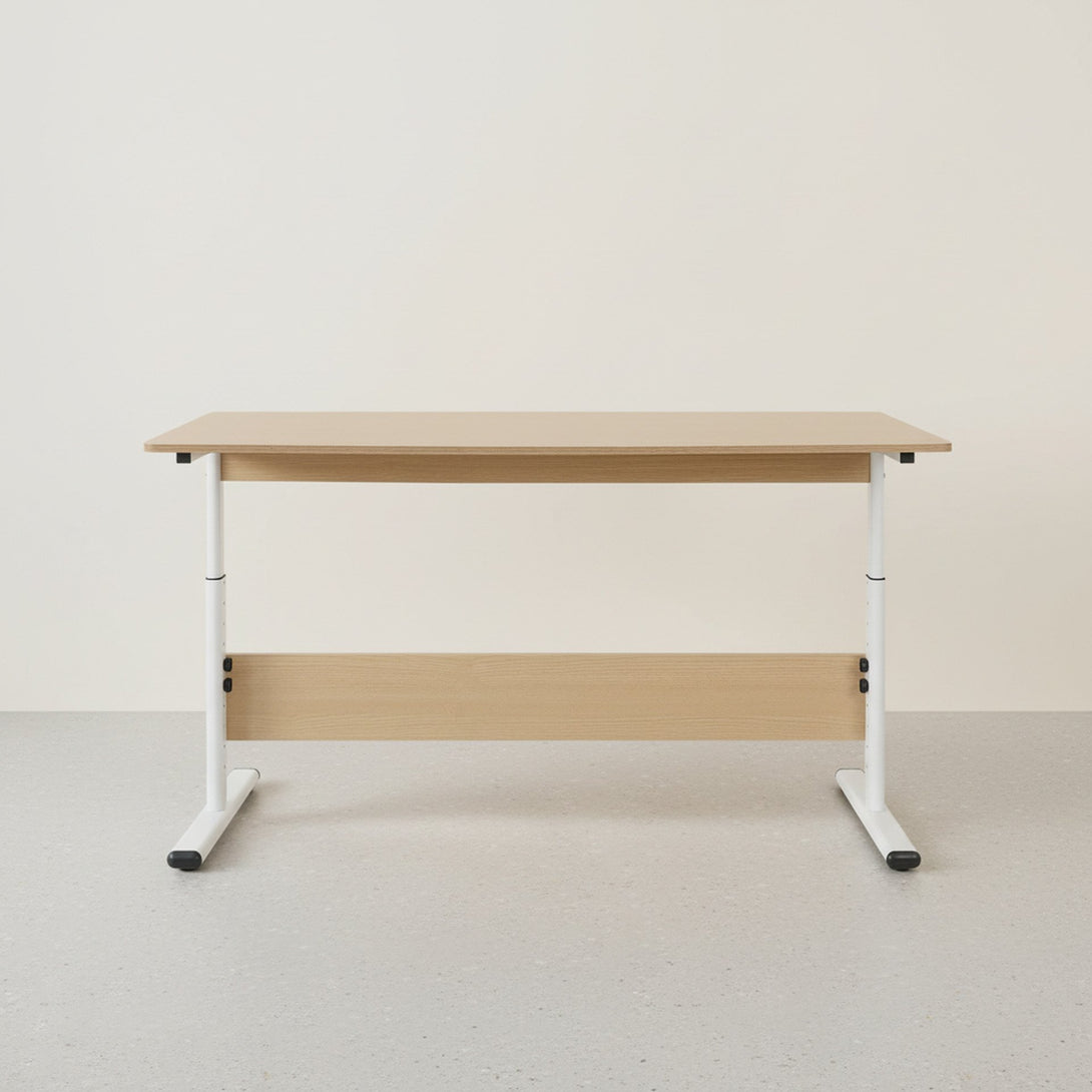Hector 140cm Height-Adjustable Computer Desk - Maple + White