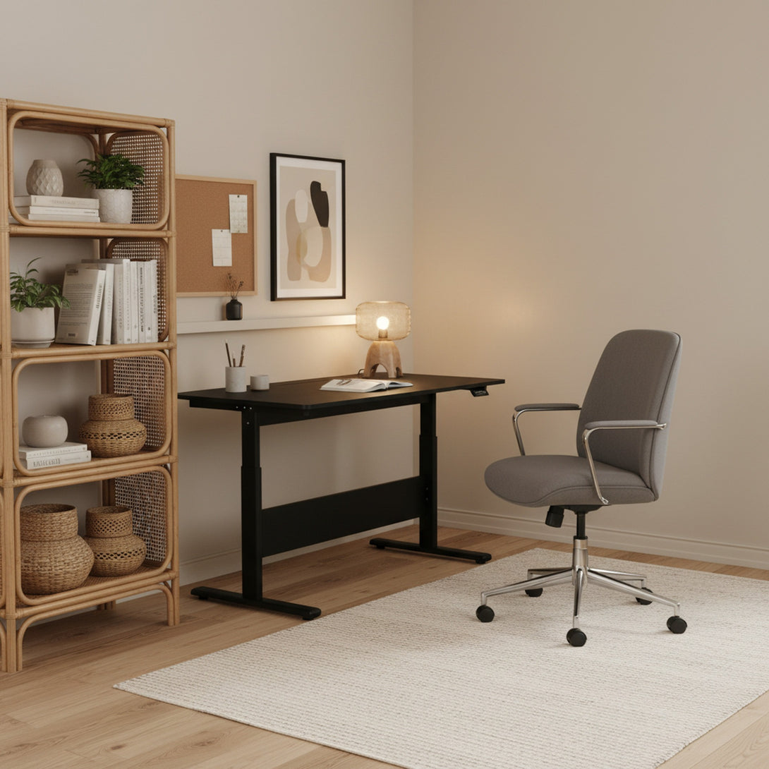 Hector 120cm Height-Adjustable Computer Desk - Black