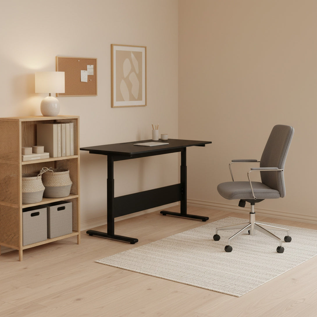 Hector 120cm Height-Adjustable Computer Desk - Black