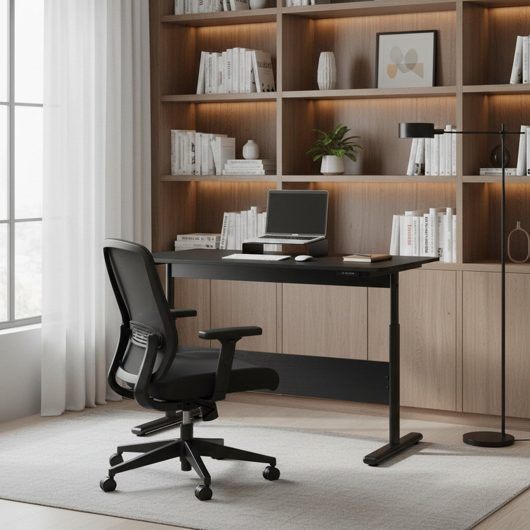 Hector 120cm Height-Adjustable Computer Desk - Black