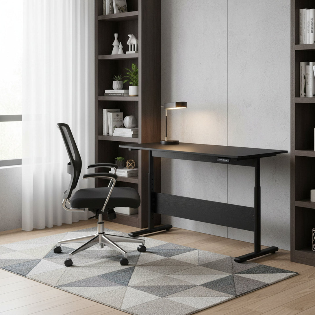 Hector 120cm Height-Adjustable Computer Desk - Black