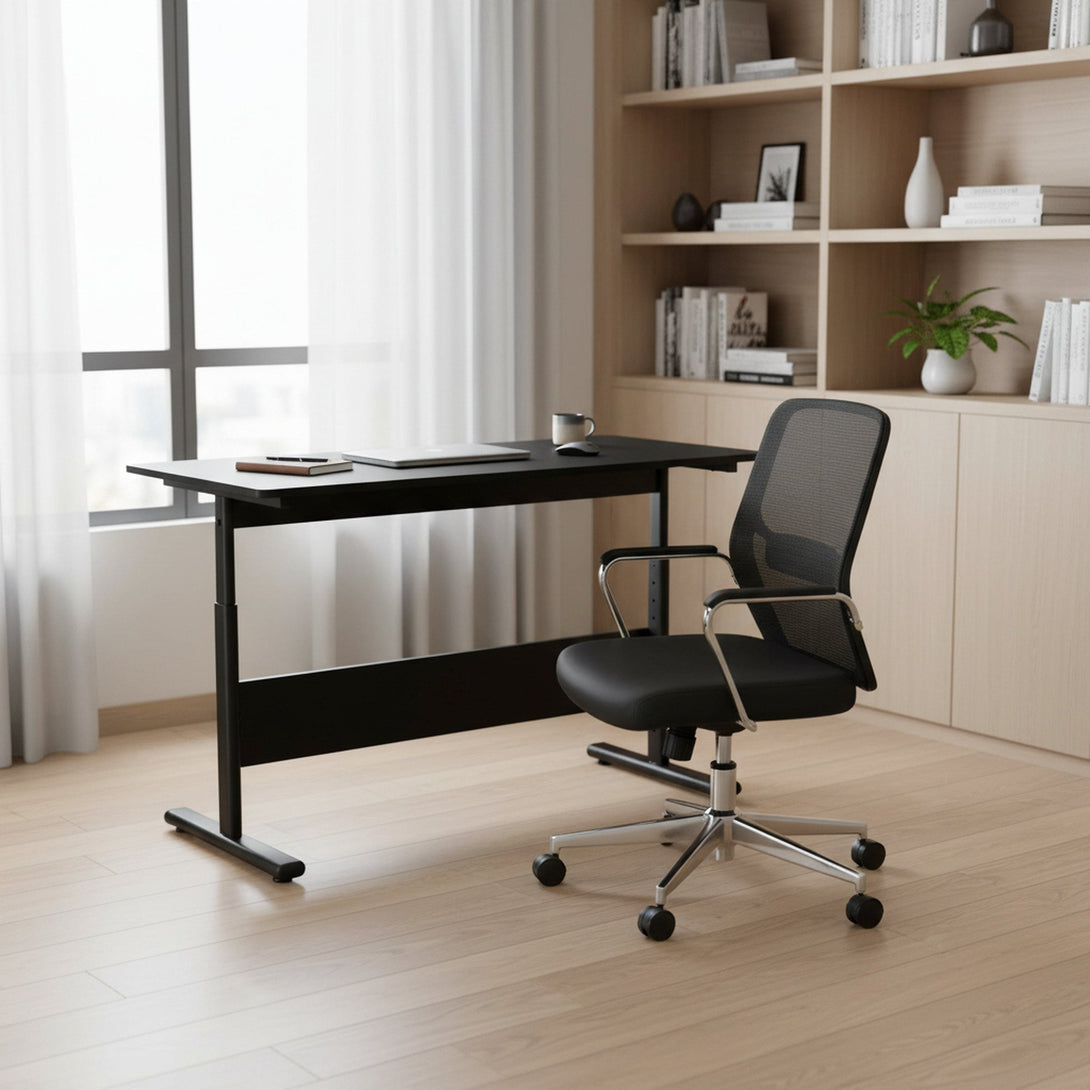 Hector 120cm Height-Adjustable Computer Desk - Black