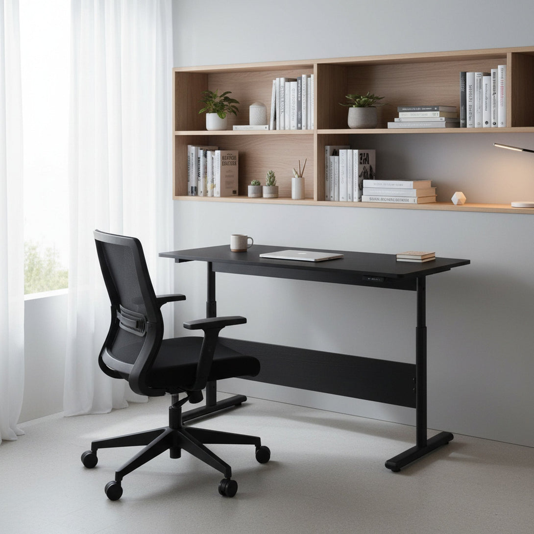 Hector 120cm Height-Adjustable Computer Desk - Black