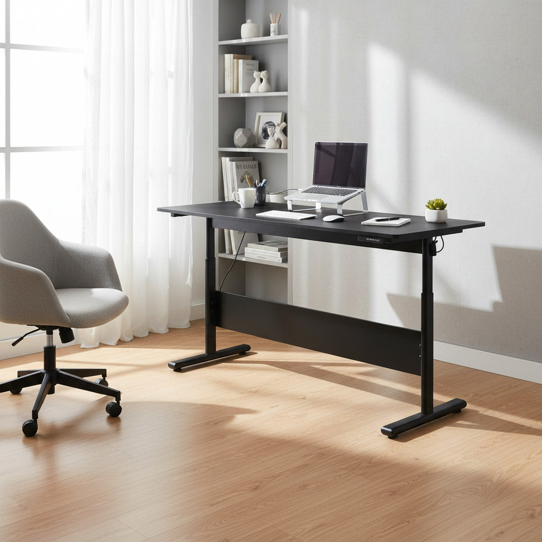Hector 140cm Height-Adjustable Computer Desk - Black