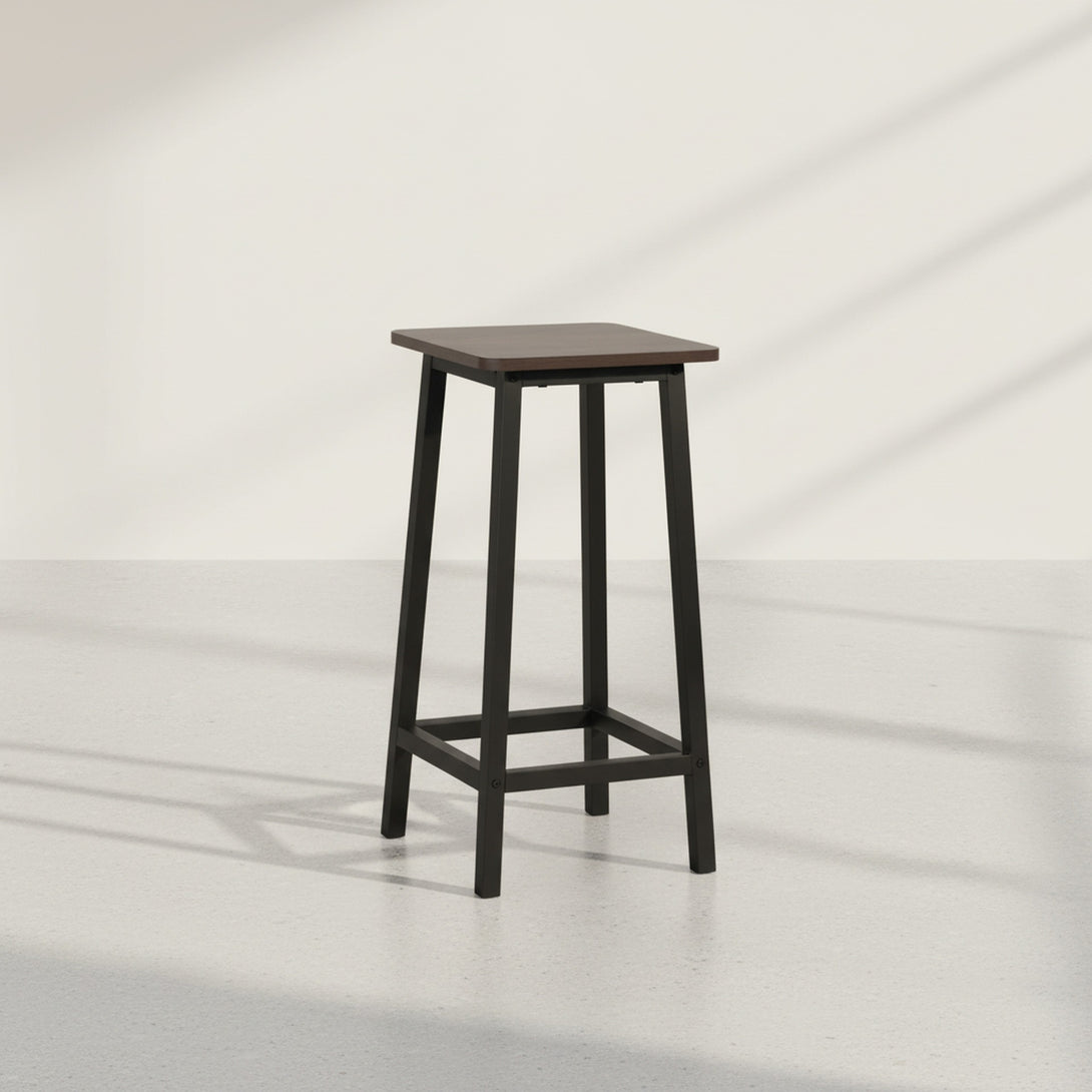 Ian Metal Bar Stool - Rustic Brown + Black