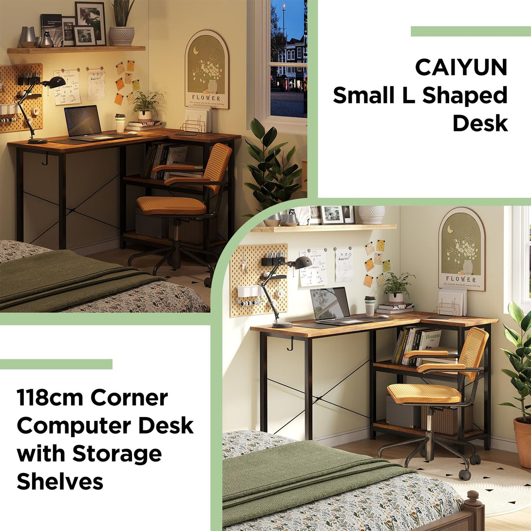 Omar Computer Corner Desk - Rustic Brown