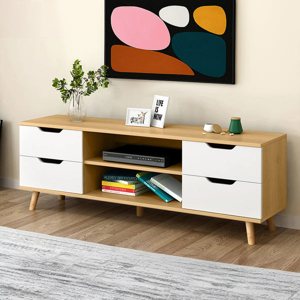 Lucille 1.2M Entertainment Unit - MAPLE + WHITE