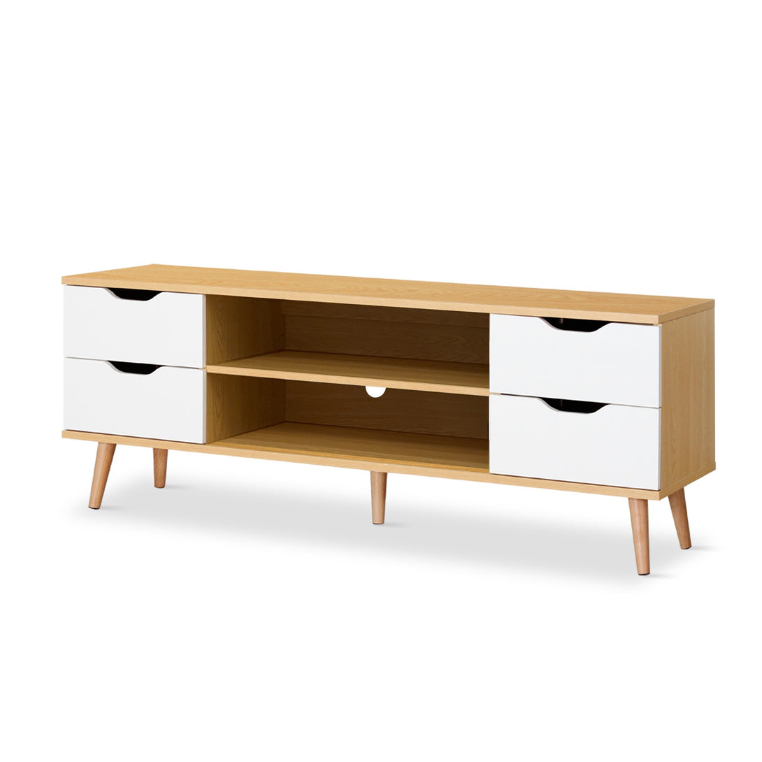 Lucille 1.2M Entertainment Unit - MAPLE + WHITE