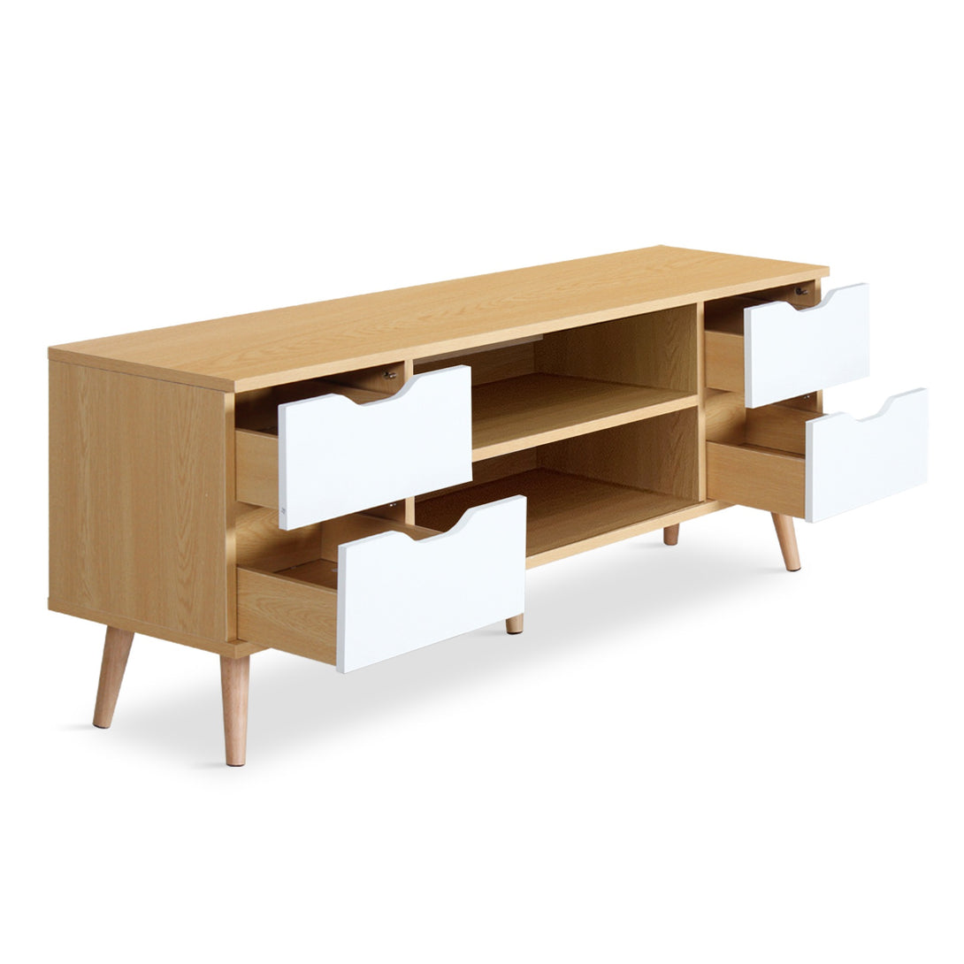 Lucille 1.2M Entertainment Unit - MAPLE + WHITE