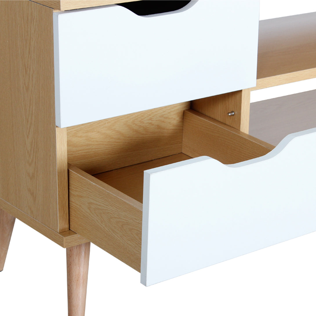 Lucille 1.2M Entertainment Unit - MAPLE + WHITE