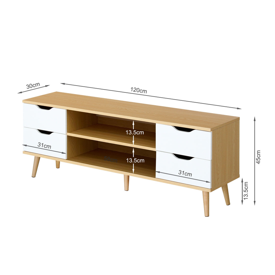 Lucille 1.2M Entertainment Unit - MAPLE + WHITE