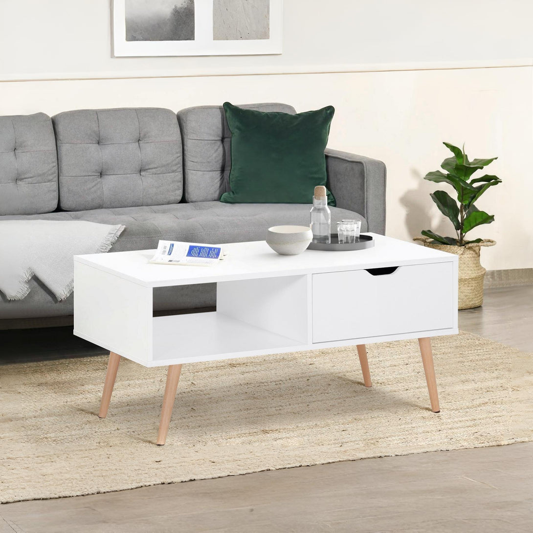 RILEY Wooden Coffee Table - White
