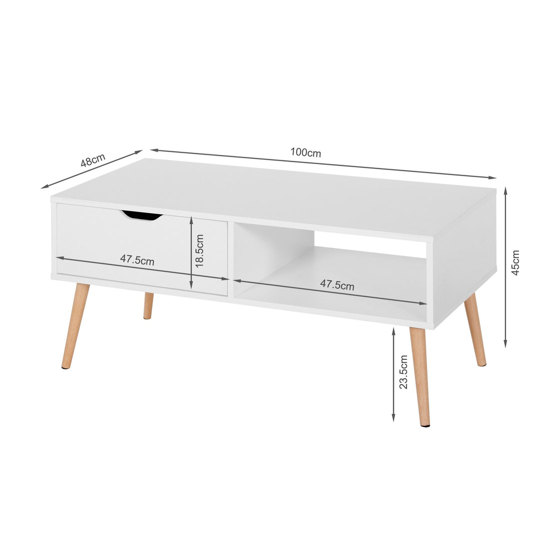 RILEY Wooden Coffee Table - White