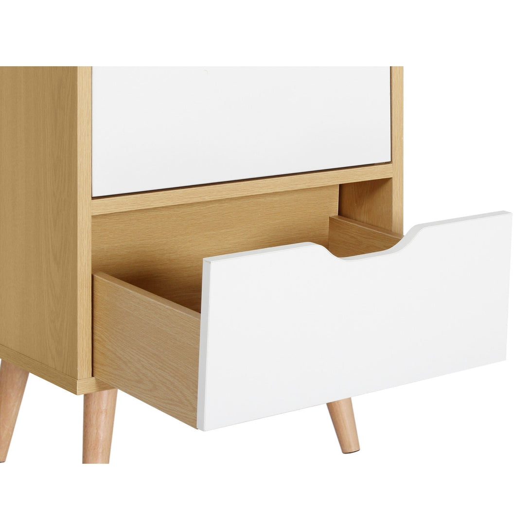 LOY Bedside Table - Maple + White - Stylish Nightstand – Treasurebox