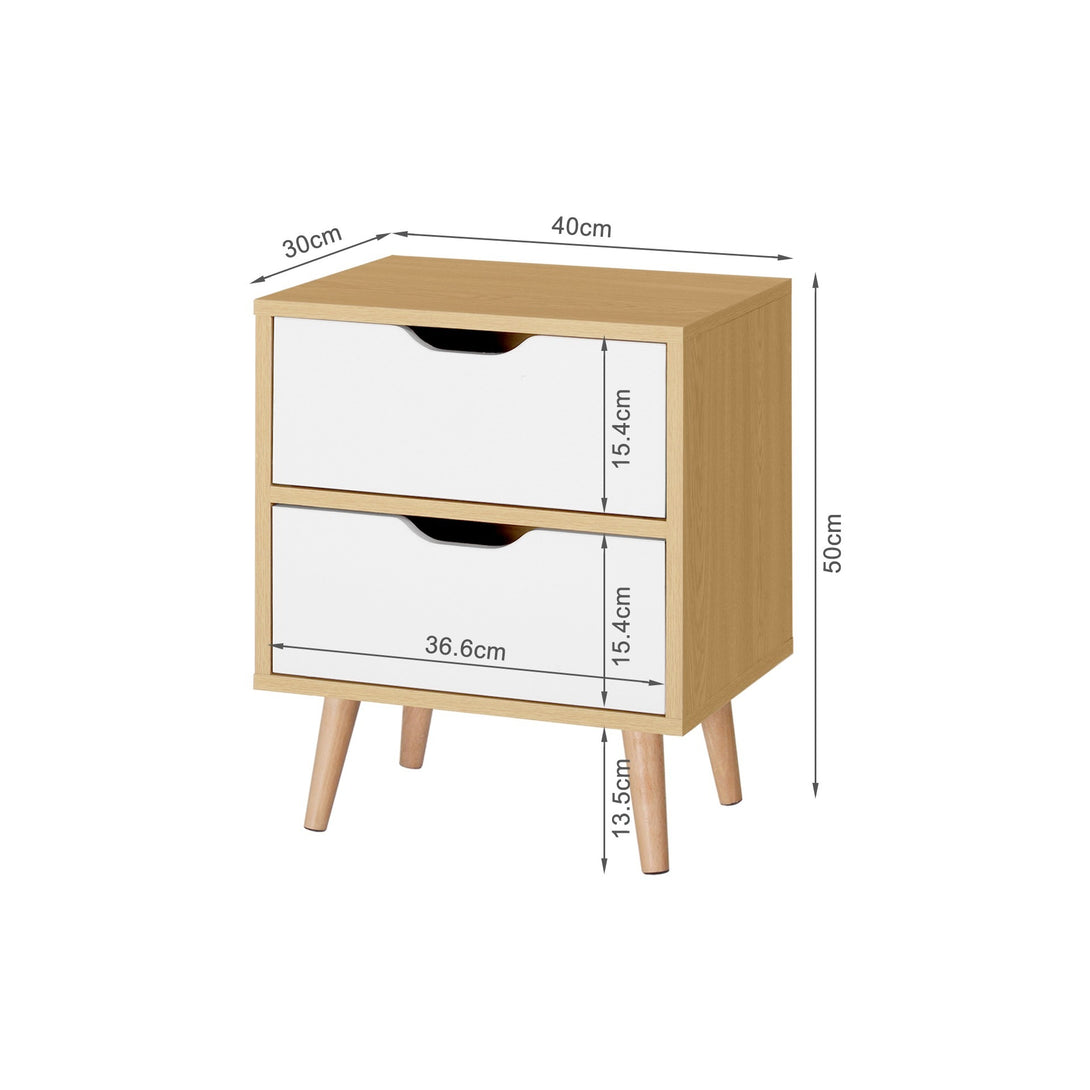 LOY Bedside Table - Maple + White