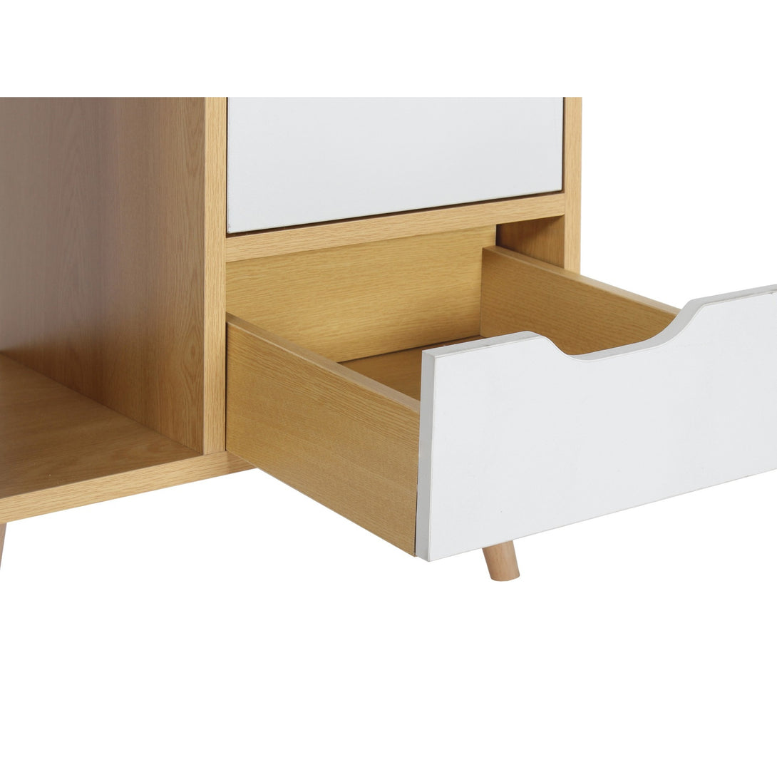 LUCA Bedside Table - Maple + White