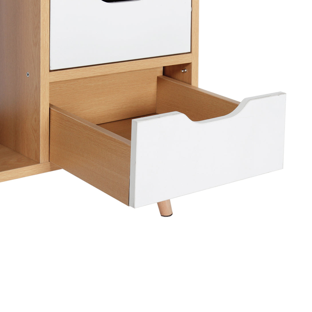 LUCA Bedside Table - Maple + White