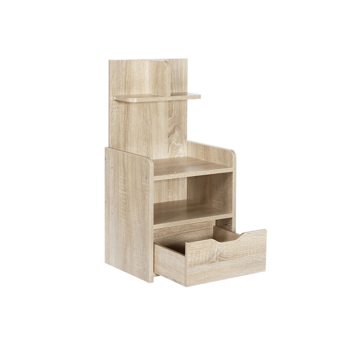 VIVIAN Bedside Table with Shelves - Oak